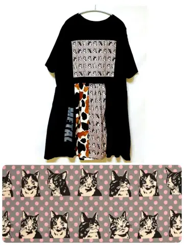 '구제 의류 리메이크 원피스, 고양이' No.100