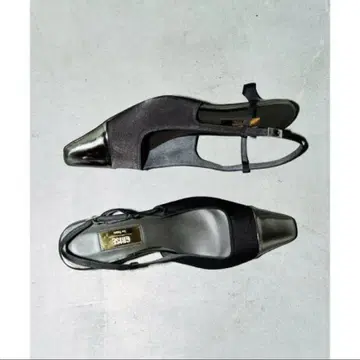 Le Talon GRISE 4.5cm 내로우 스퀘어 에어컨 콤비 슬링백