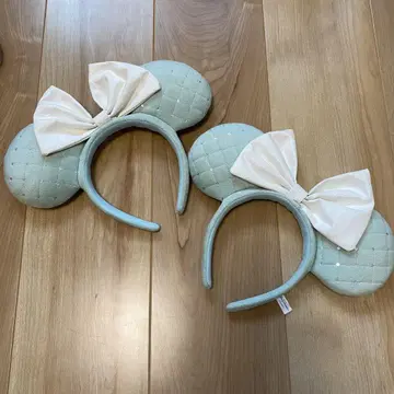 미니 민트 그린 귀 머리띠 2개