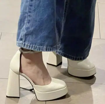브라이덜 슈즈 화이트 힐 12cm 앵클 스트랩 포함