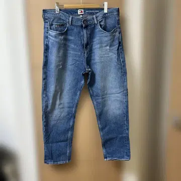 TOMMY JEANS 블루 데님 스트레이트 레그