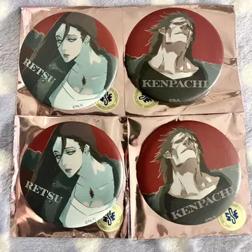 BLEACH WORLD 매트 캔뱃지 우노하나 레츠, 사키기 켄파치 4개