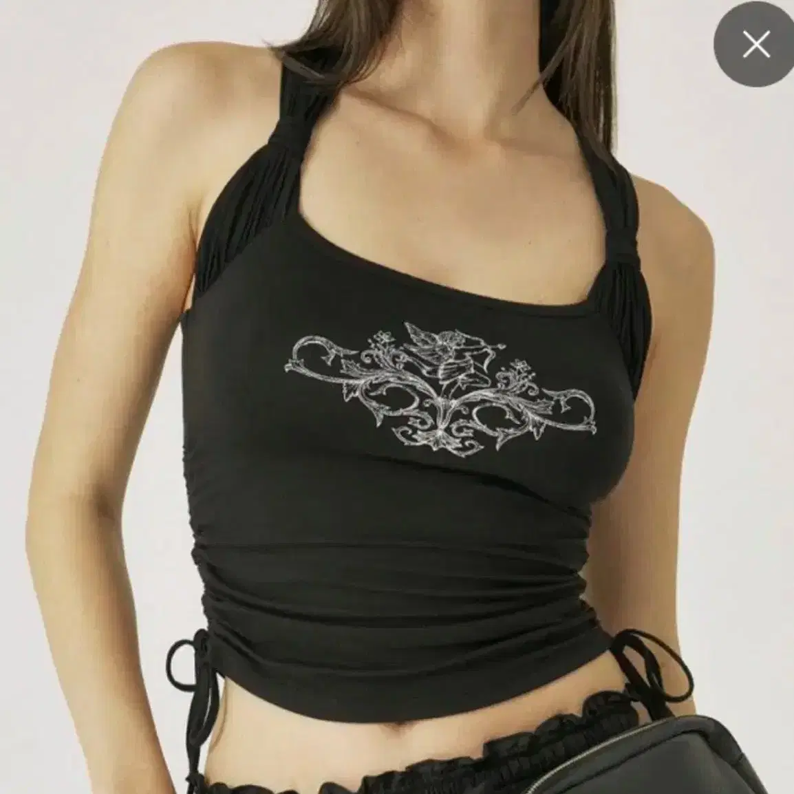 threetimes Cupid shirring top キューピッドシャーリングトップ W) 쓰리타임즈 큐피드 셔링 탑 블랙 | Threetimes | KREAM