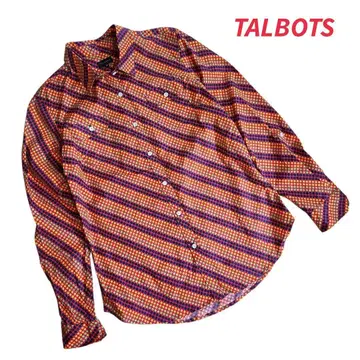 TALBOTS 레트로 팝풍 도트 무늬 코튼 긴팔 셔츠 68885