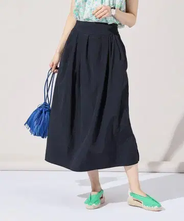 노리즈 리에밀러 나일론 타프타 개더 스커트 블랙 36