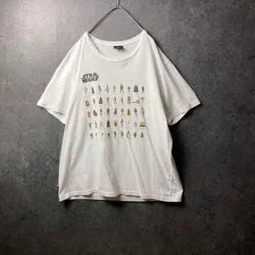 vintage GU 스타 워즈 T셔츠 영화 T 화이트 캐릭터 구제 의류