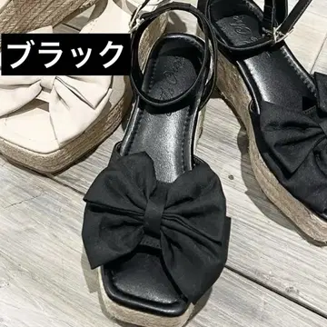 INGNI 빅 리본 주트 샌들 블랙