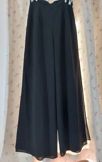 INGEBORG 이중 레이어드 슬릿 와이드 팬츠