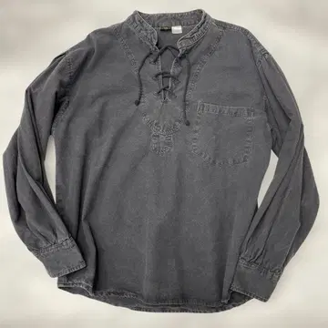90's 레이스업 셔츠 구제 의류 빈티지 페드 네팔