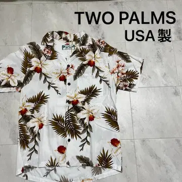 USA TWO PALMS 알로하 셔츠 반팔 오픈 카라 셔츠