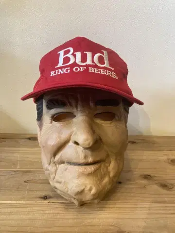 빈티지 Bud king of beer 빨간색 메쉬 캡 자수