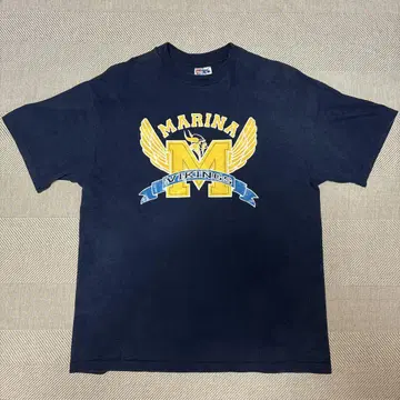 90s Marina Vikings 티셔츠 L 네이비 미국제