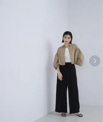 내추럴 뷰티 베이직 내로우 리본 이지 와이드 팬츠 블랙