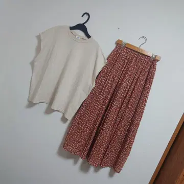 묶음 판매*코디 세트*여름 코디*엄마 코디*패턴 스커트*M 사이즈*깔끔