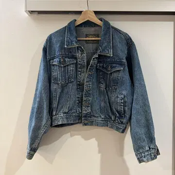 G 데님 숏 자켓 빈티지 구제
