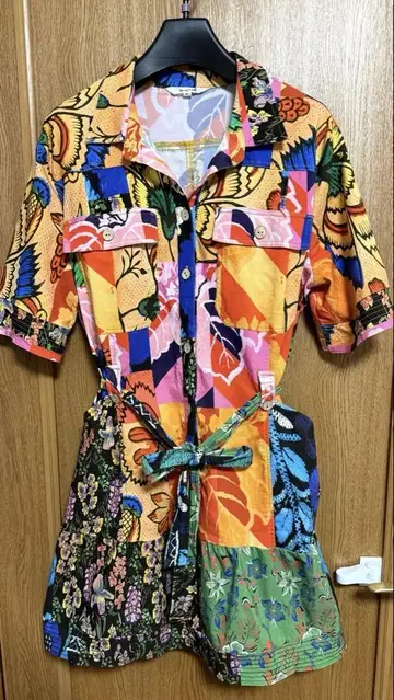 [Desigual] 데시구알 꽃무늬 셔츠 원피스 반팔 멀티컬러