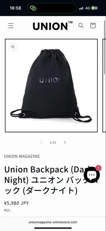 유니온 백팩 (다크 나이트)