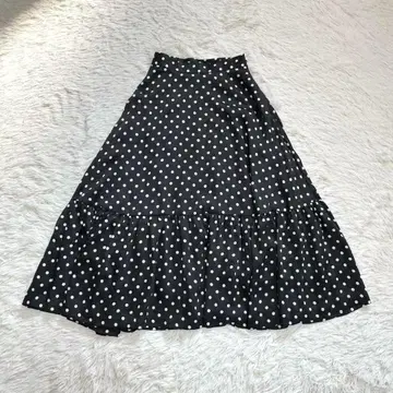 노 도트 플레어 롱 스커트 맥시 롱 스커트 티어드