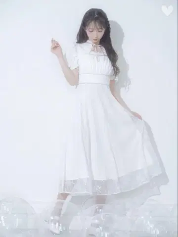 evelyn 레이스 초커 원피스 화이트