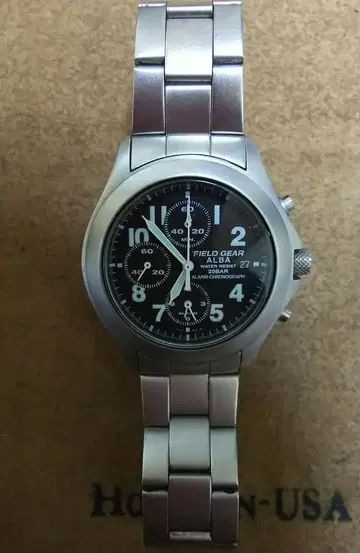 SEIKO ALBA 필드 기어 서바이벌 크로노그래프 새상품급 작동품