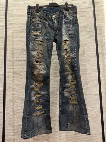 00s japanese label 플레어 데님 코팅