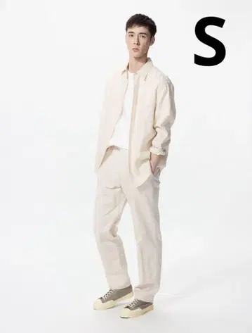 유니클로 린넨 블렌드 이지 팬츠 내추럴 S 유니클로