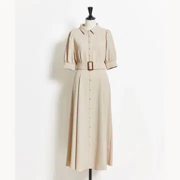 노엘라 Noela 가을 벨트 원피스 반팔 롱 베이지