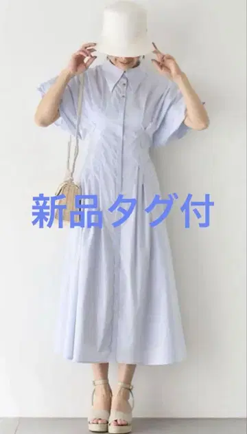 셀포드 [택 포함 미사용품] 메탈 버튼 턱 셔츠 원피스 색스
