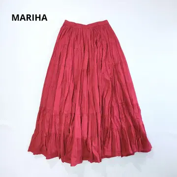 MARIHA 마리하 초원의 무지개 스커트 티어드 롱 스커트 빨간색