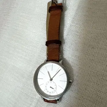 SKAGEN 실버 라운드 다이얼 손목시계