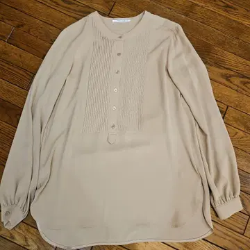 BEIGE 플리츠 긴팔 셔츠 베이지