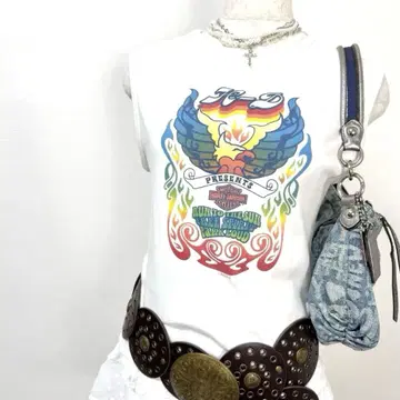 y2k 00s Harley-Davidson 이글 로고 탱크탑