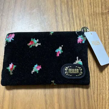 FEILER 꽃무늬 코인 케이스 블랙