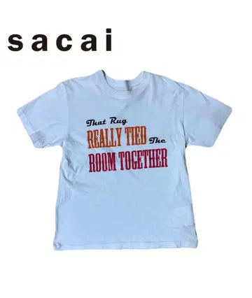 Sacai 사카이 반팔 티셔츠 U Big Lebowski 흰색 사이즈 2