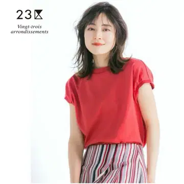 23구 워셔블 코튼 피케 프렌치 슬리브 풀오버 티셔츠 38