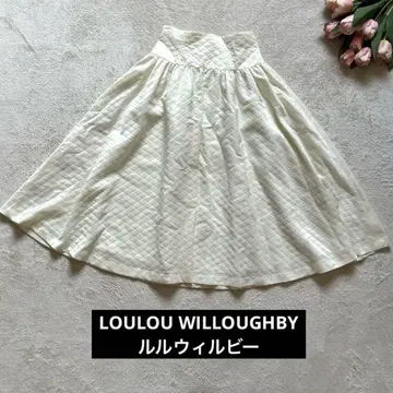 LOULOUWILLOUGHBY 루루 윌로우비 퀼팅 플레어 스커트 M