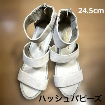 Hush Puppies 베이지 웨지힐 샌들