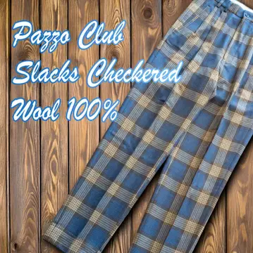 Pazzo Club 슬랙스 체크 무늬 울 100%