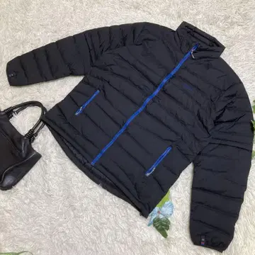 새상품급 AIGLE 에글 다운 자켓 블랙 나일론 2way XL 사이즈