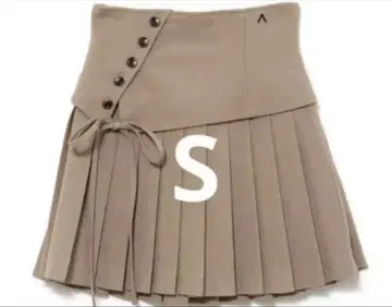 앤드메리 제이드 하이웨이스트 미니 스커트 베이지