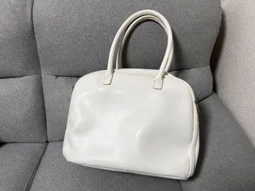 Aww 선인장 비건 가죽 데일리 보스턴 백 (25L) 화이트
