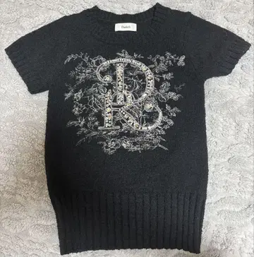 darich DR 비쥬 플라워 니트 탑 BLK