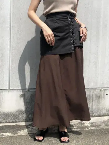 [ &g'aime ] 레이스업 레이어드 스커트