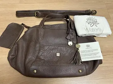 Waterlily 브라운 가죽 숄더백 핸드백