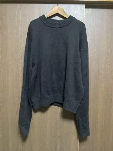 bonbon 숏 니트 스웨터 블랙 XL