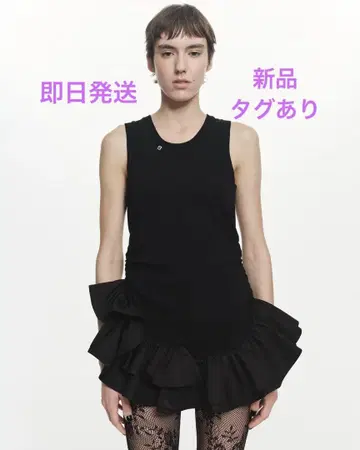 새상품 bibiy IRIS RUFFLE TOP 프릴 탱크탑 블랙