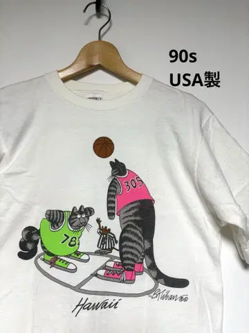 90's CRAZY SHIRT 크리반 캣 농구 티셔츠