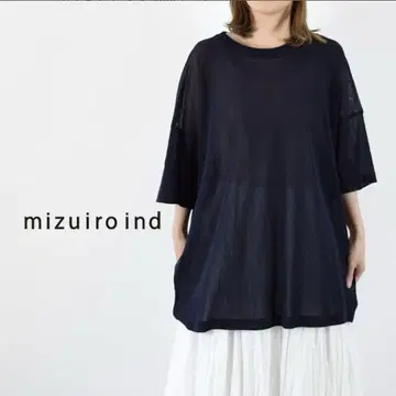 미사용 mizuiroind 미즈이로 인드 mesh wide T 네이비