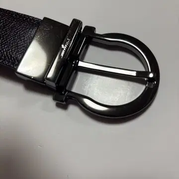 페라가모 다크 브라운 가죽 벨트 실버 버클