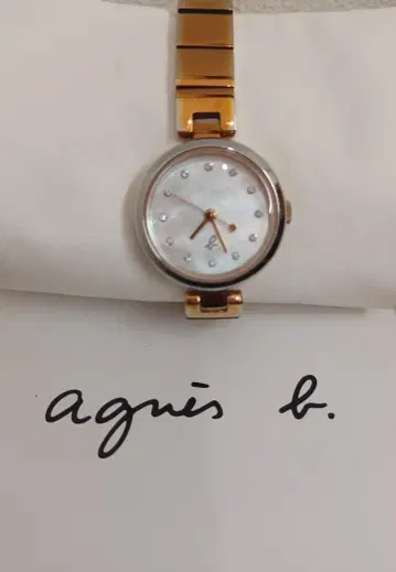 agnes b. 아녜스베 손목시계 쉘 크리스탈
